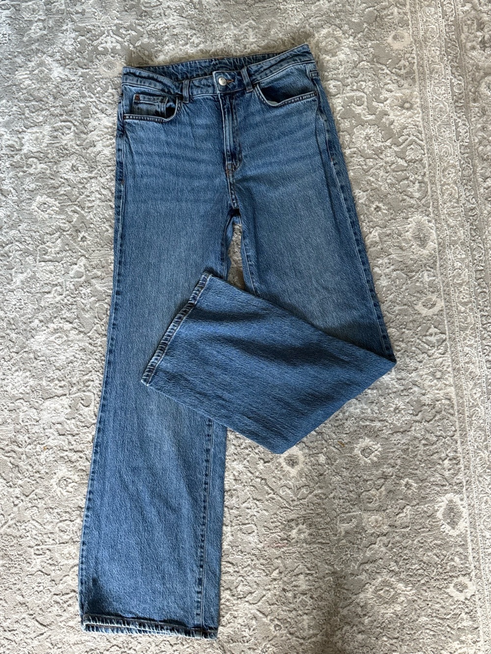 RW & CO. Straight Leg Medium Wash Denim Jeans High Rise Waist Size 28